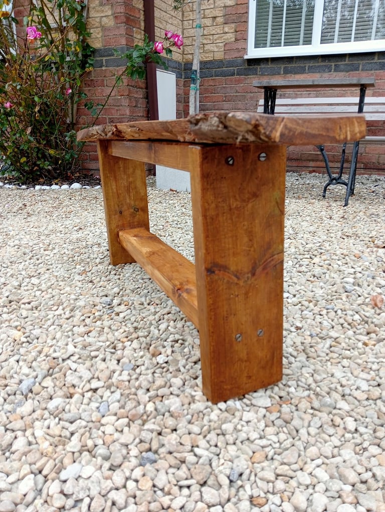 Handmade oak top bench 