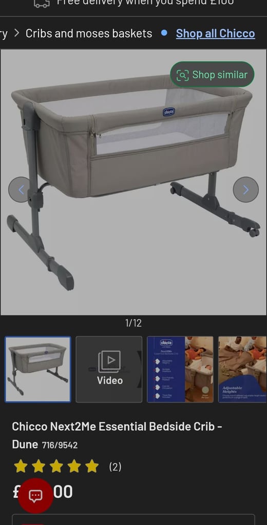 Chicco next to me essential bedside crib