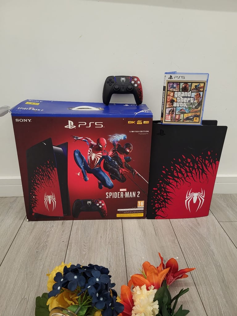 image for Ps5 disc spiderman with controller 