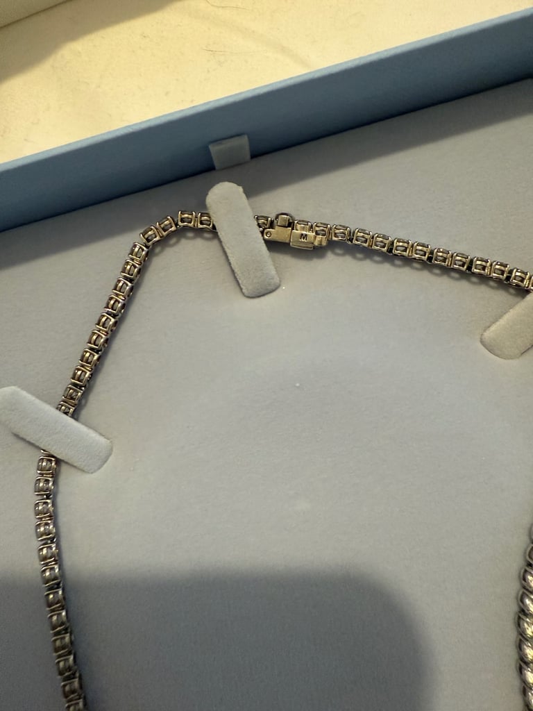 image for Swavoski silver clear tennis necklace 
