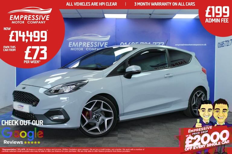 2018 68 FORD FIESTA 1.5T ECOBOOST ST-3 HATCHBACK 3DR PETROL MANUAL EURO 6 (200 P