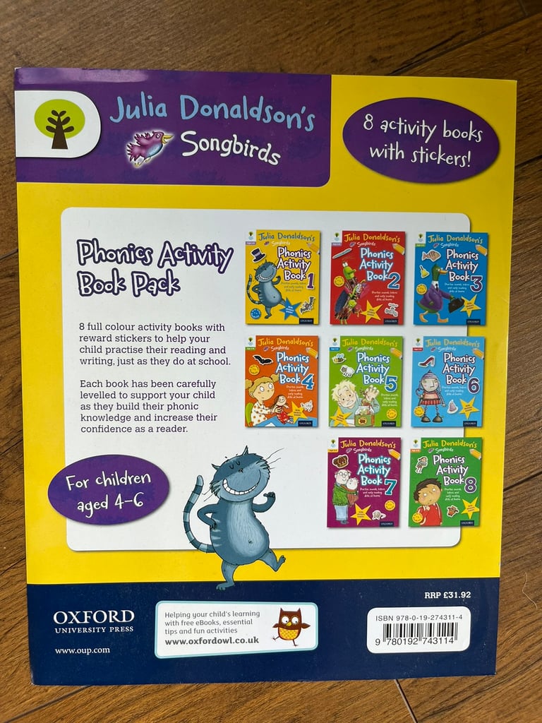 7 x Julia Donaldson Phonics Activity Books **Brand New**