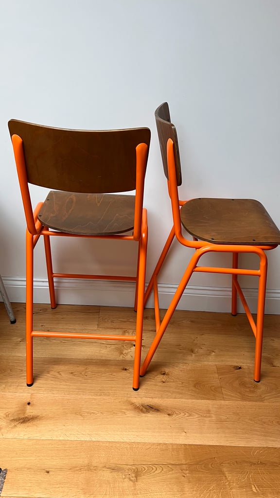 Pair of industrial style bar stools