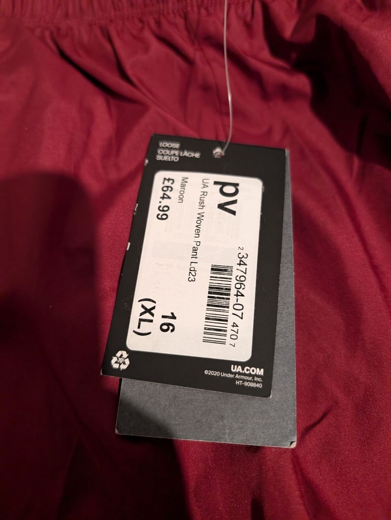 Unisex under armour Maroon UA Woven tracksuit bottoms 