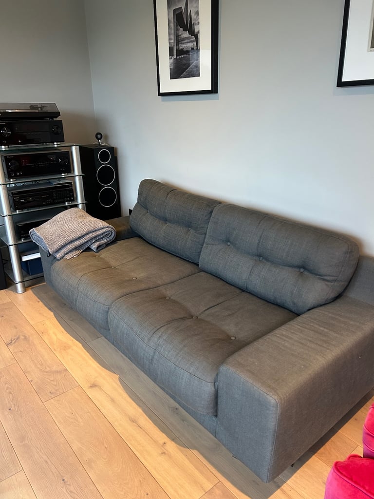 Habitat Hendricks Sofa & 2 Armchairs Charcoal 