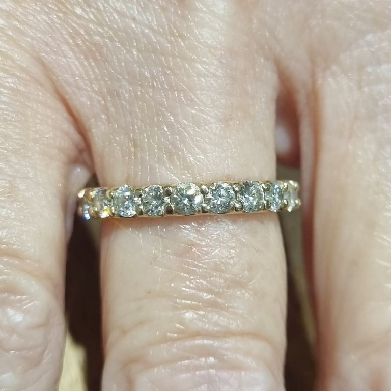 Gold 14ct Diamond full Eternity ring. 