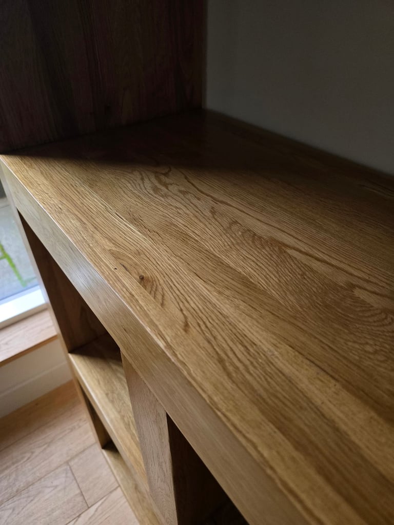 Solid oak shelving unit bookcase ex Studio 1