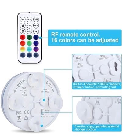 Pond Lights with 4 Powerful Magnets and Suction Cups（2 Pcs）Brand new 