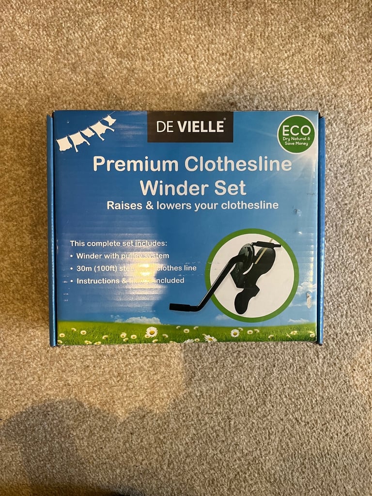 image for De Vielle premium clothesline winder set 