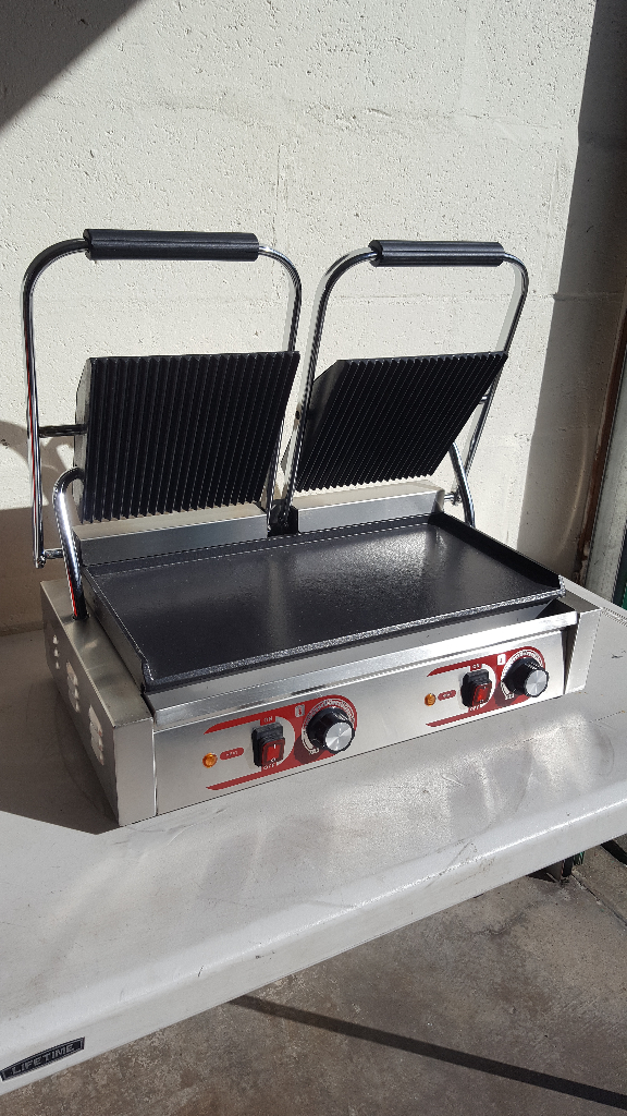 Commercial Double Large Panini Toastie, Baguette press Grill machine