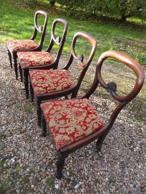 set of 4 Victorian balloon back chairs