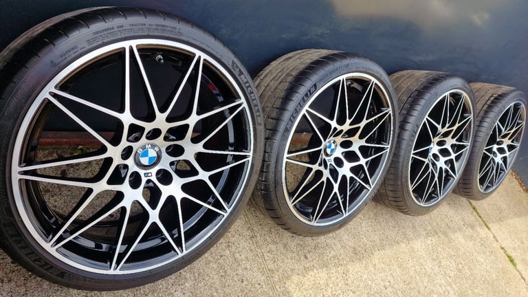 Genuine BMW 666M Competition Forged 20" Alloy Wheels M3 M4 Michelin 3 4 Series