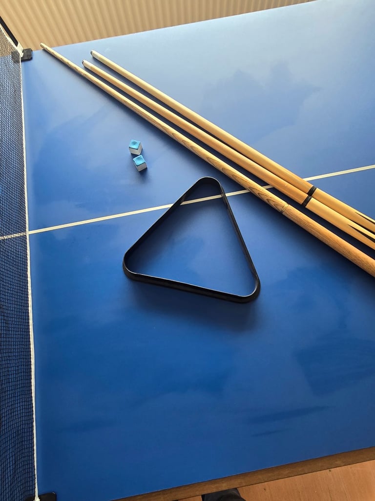 Fold up pool table, table tennis and darts