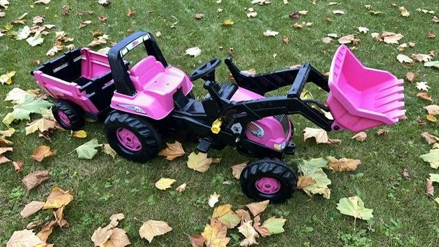 Girl Pink Tractor and Trailer