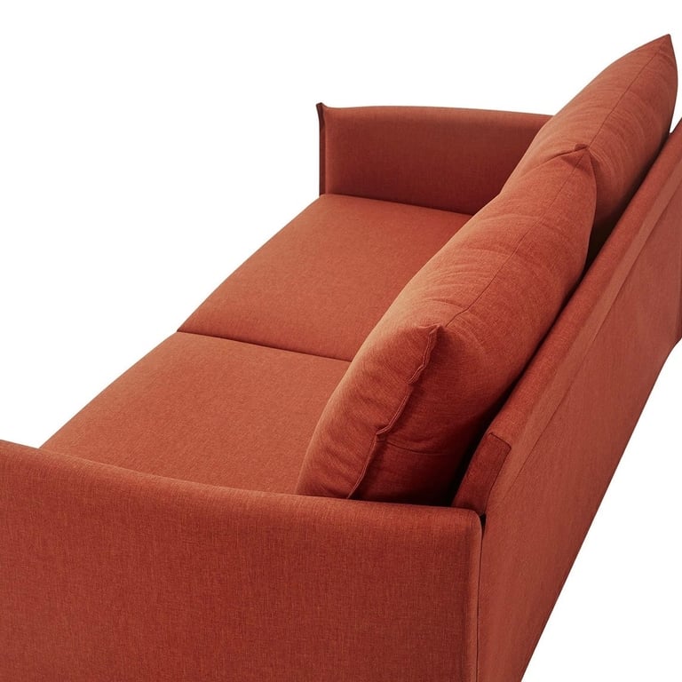*New* Burnt Orange Fabric Sofa 2 Seater 