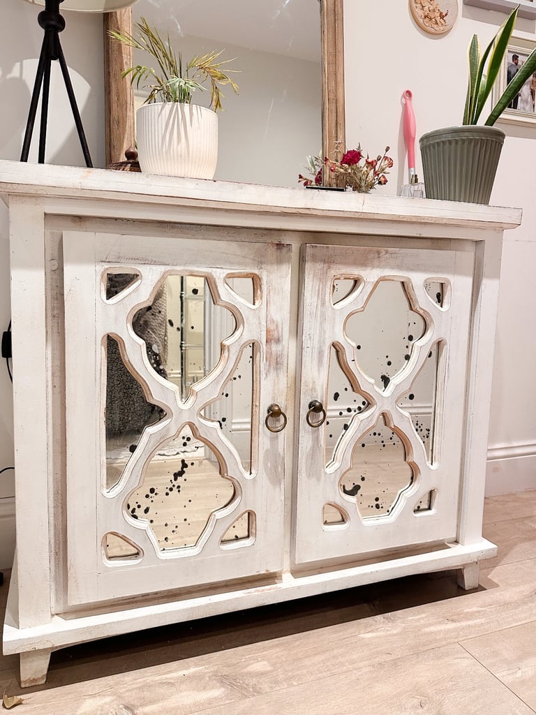 Solid wood rustic console table, storage cabinet 