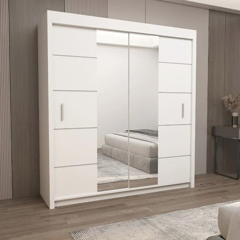 Stylish Sliding Wardrobe with Mirrors: Available in 2 or 3 Doors - Fast Delivery