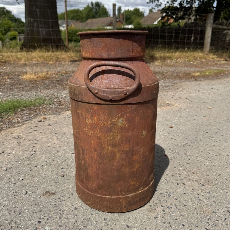 Antique Steel Milk Churn Rustic Planter Pot Wedding Prop Garden Farm