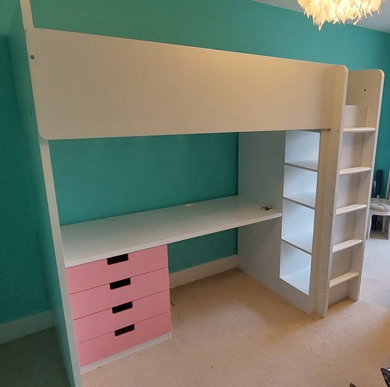 image for Child bunk bed with wardrobe and desk