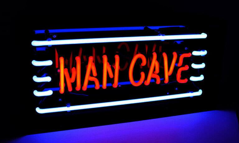 GENUINE GLASS-TUBE SHED PUB & HOME BAR NEON SIGNS - MAN CAVE, WOMAN CAVE, DECKING BAR