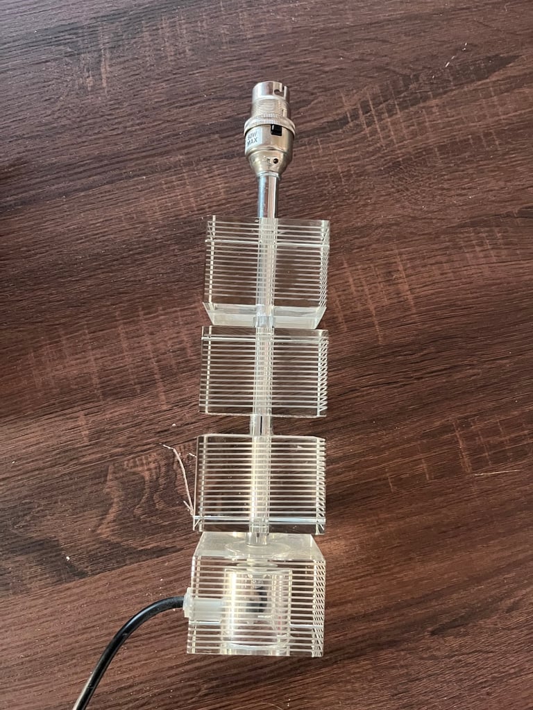 John Lewis Clear Glass Block Table Lamp