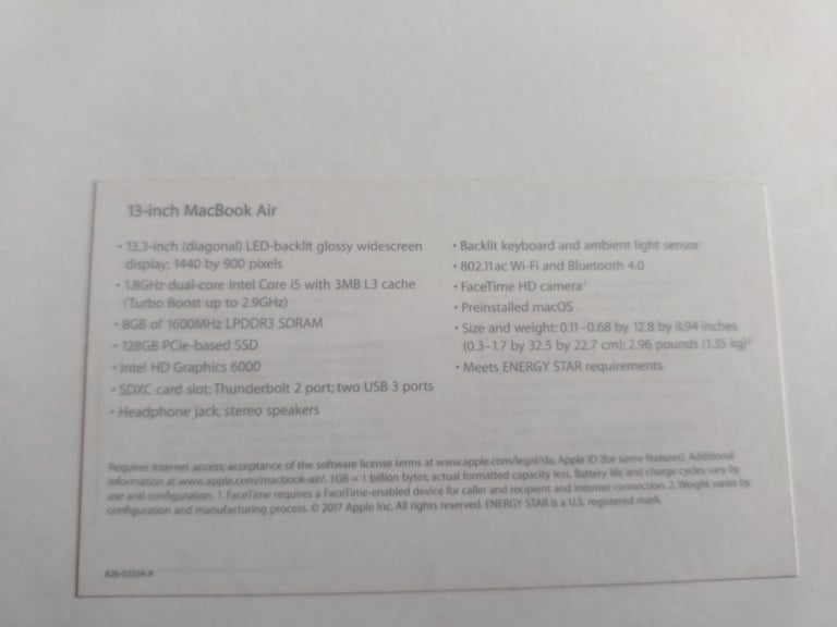 2017 MacBook Air 13"