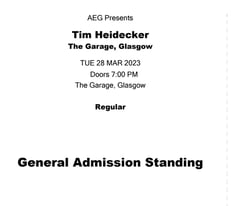 TIM Heidecker March 28th Glasgow Garage