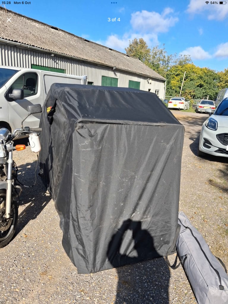 Up and over motorcycle cover 