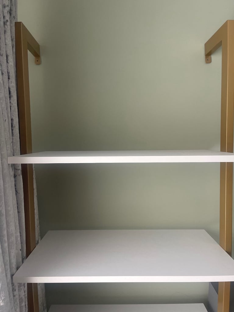 6ft Matt Gold and White shelf 