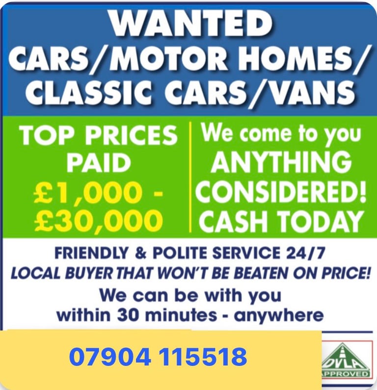 image for CARS AND VANS WANTED FOR CASH BEST PRICES PAID  TODAY HASSEL FREE 