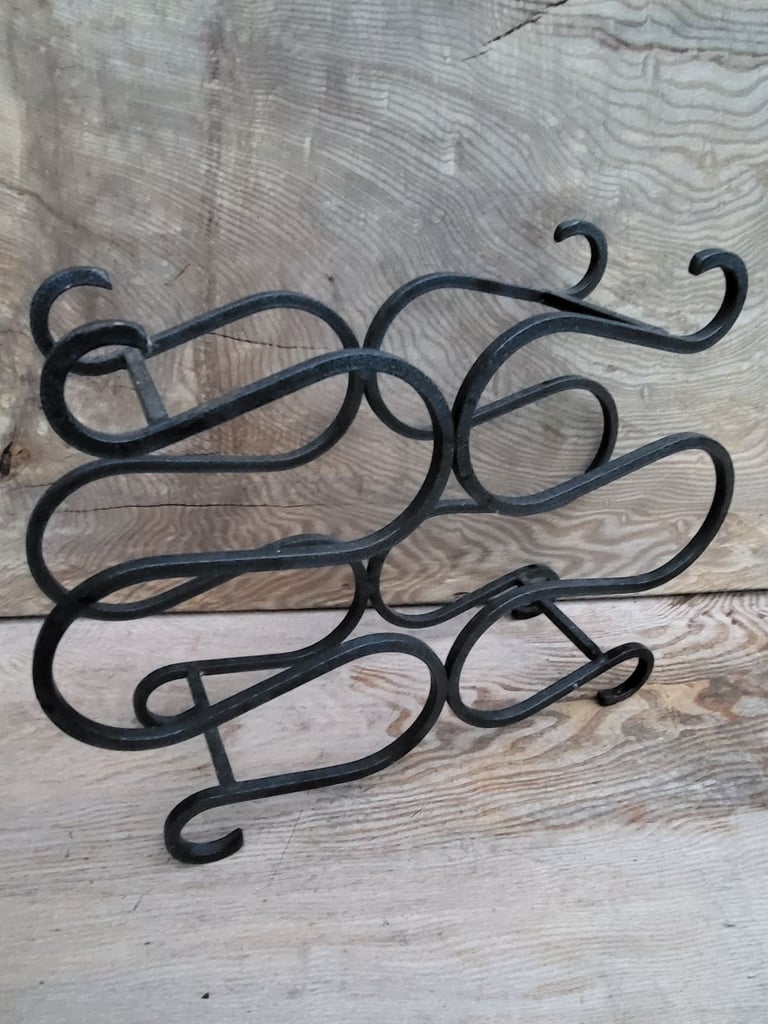 image for Vintage wrought iron wine bottle rack