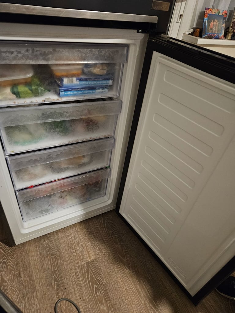 Fully working grey fridge freezer must go