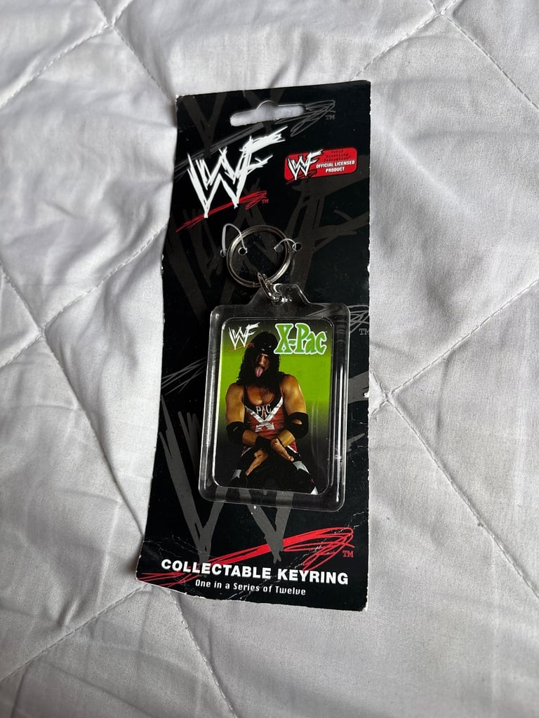 image for Vintage 1999 WWF Double Sided X Pac Photo Keyring Lot Of 100 New On Card