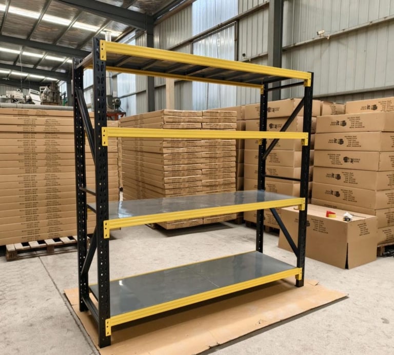 image for Brand New Garage / Container Shelving Racking - 2M High x 2M Wide x 600mm Deep - Black & Orange