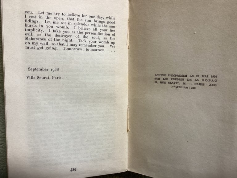 TROPIC OF CAPRICORN BY HENRY MILLER 1950 EDITION PARIS