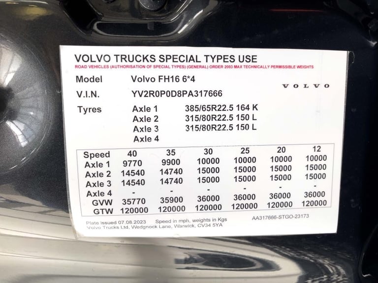 Volvo FH750 6x4 120t 3.2wb hub reduction double drive,i shift engine brake