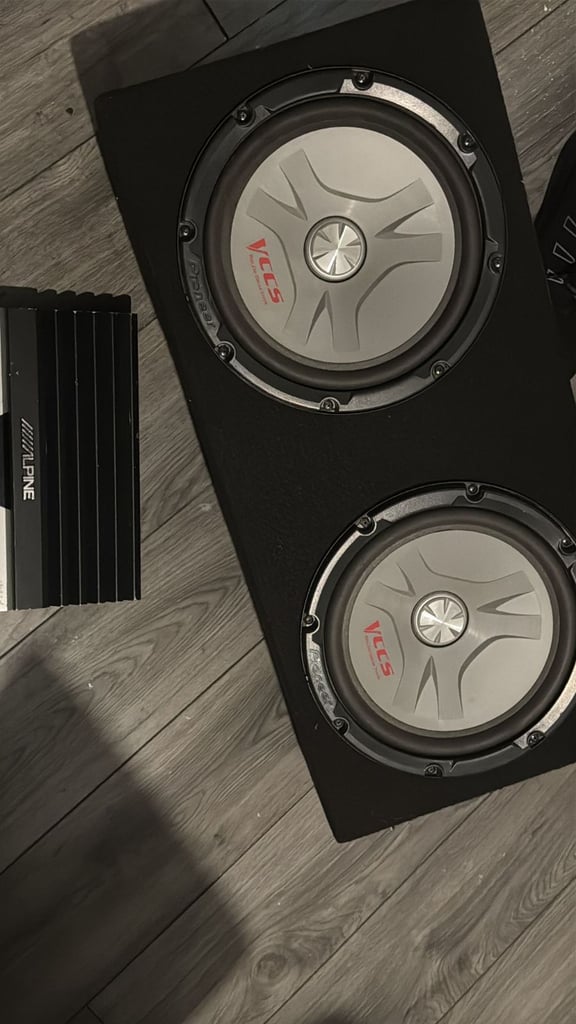 Pioneer double subwoofer and alpine amp.