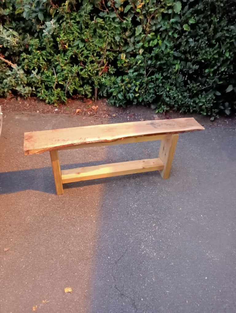 Handmade oak top bench 