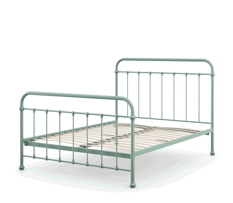Feather and Black Double Bed Green 