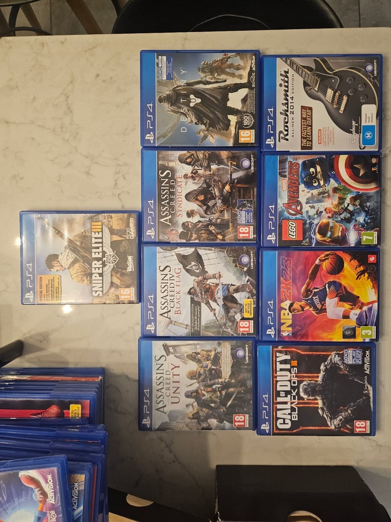 PlayStation 4 500gb with hori apex wheel and 23games