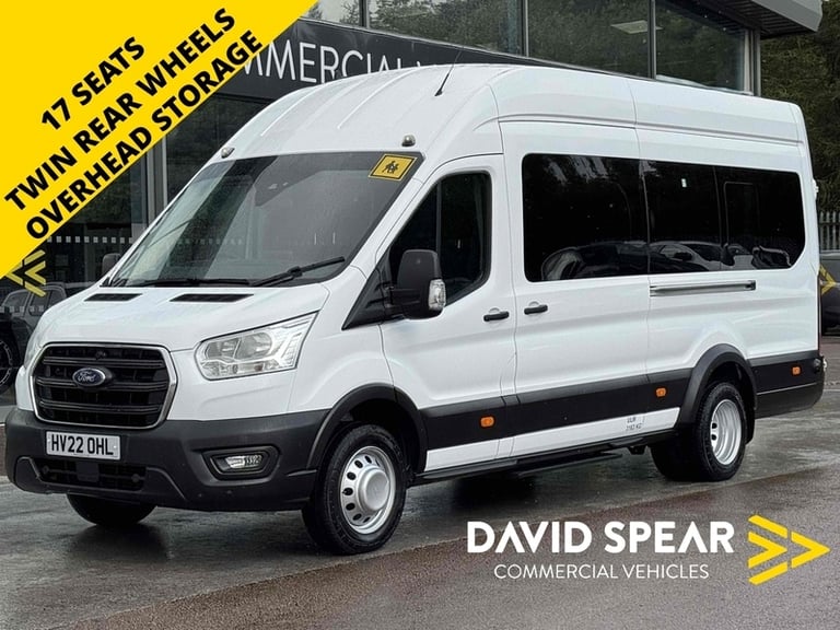 2022 Ford Transit 130ps 460 Leader 17 Seat RWD L4H3 with Air Con, Overhead Storage, Deployabl Min...