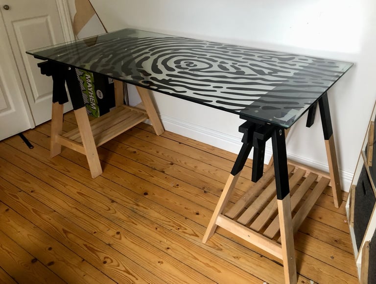 image for Ikea glass desk