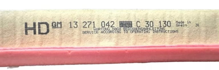 Brand New In Box Genuine Vauxhall GM Air Filter Element Astra Zafira B 93192885