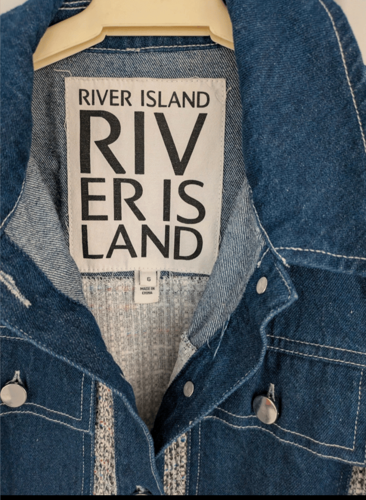 River Island denim and wool dress size XS 6