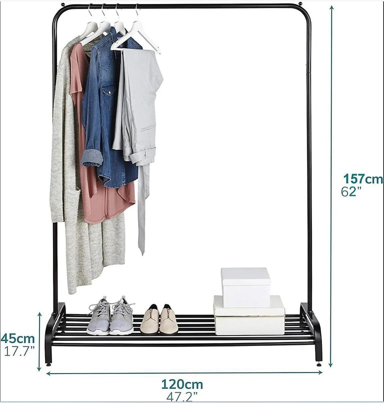 Clothes rail Freestanding Black