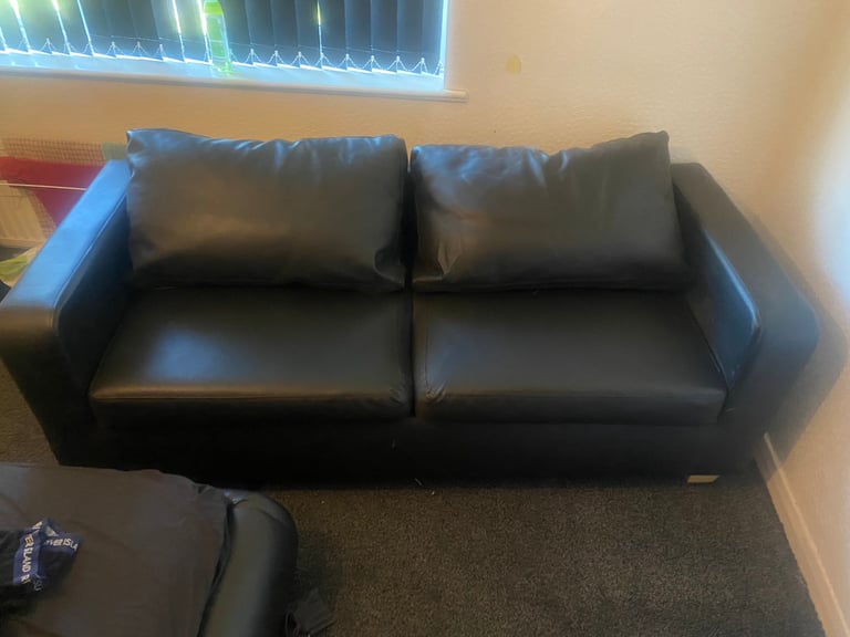 Two black couches 
