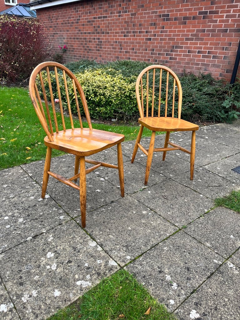 Pair of Ercol Windsor dining chairs (delivery available)
