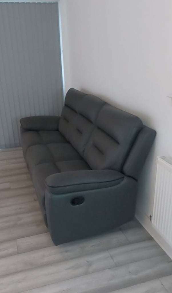 3 seater Manual Recliner - Ash Grey