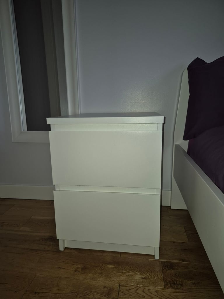 Ikea bedroom furniture - double bed frame, 3 x chest of drawers and desk - will sell separately