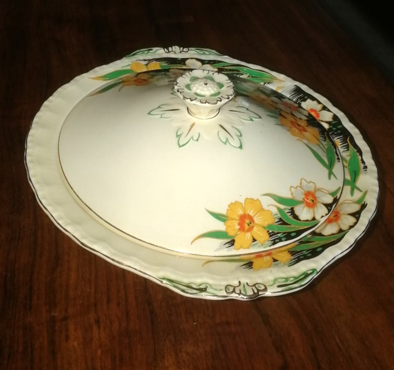 Vintage Grindley Dolores Bone China Round Tureen Serving Bowl Dish 25 x 23.5 cm